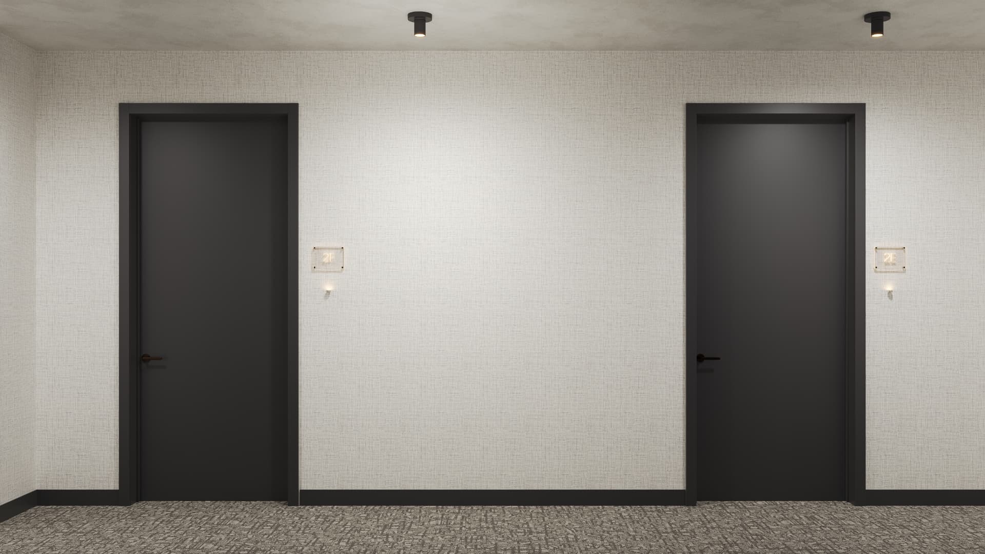 Apartment entry doors with illuminated unit signage